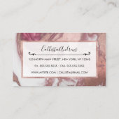 バラ金ゴールドピンク白色彩の鮮やか抽象芸術大理石 名刺 (裏面)