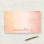 バラ金ゴールドピンク素朴な大理石モノグラムのスクリプト ポストイット (デスク)