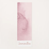 バラ金ゴールドピンク絞り染め名前をカスタムする ヨガマット (正面)