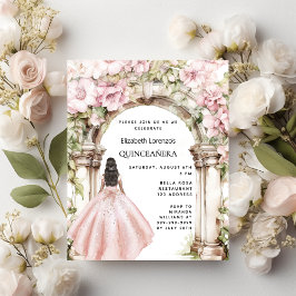 バラ金ゴールドピンク花模様アーチキンセアニェラ招待