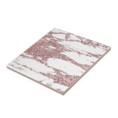 バラ金ゴールドピンク赤面グリッタースパークルマーブル タイル (側面)