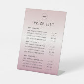 バラ金ゴールドピンク追加ロゴ価格表美しいサロン 台座サイン (正面)