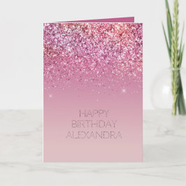 バラ金ゴールドピンク金ゴールドグリッタースパークル カード