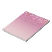 バラ金ゴールドピンク金ゴールドグリッタースパークル ノートパッド (回転)