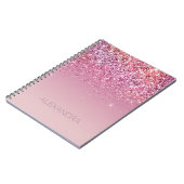 バラ金ゴールドピンク金ゴールドグリッタースパークル ノートブック (左側)