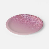バラ金ゴールドピンク金ゴールドグリッタースパークル ペーパープレート (アングル)