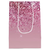 バラ金ゴールドピンク金ゴールドグリッタースパークル ミディアムペーパーバッグ (裏面)