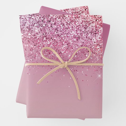 バラ金ゴールドピンク金ゴールドグリッタースパークル ラッピングペーパーシート (インサイチュ)