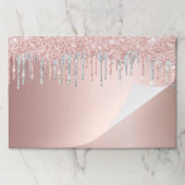 バラ金ゴールドピンク銀グリッターパーティー紙ランチョンマット ペーパーパッド (折り畳み)