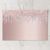 バラ金ゴールドピンク銀グリッターパーティー紙ランチョンマット ペーパーパッド (正面)