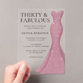 バラ金ゴールドピンク30歳と素晴らしい30歳の誕生日 アクリル招待状 (インサイチュ (ポータブル))