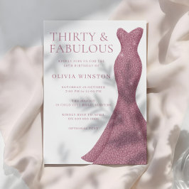 バラ金ゴールドピンク30歳と素晴らしい30歳の誕生日 招待状