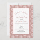 バラ金ゴールドピンク50ファブラス誕生日招待状 招待状 (正面)