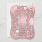 バラ金ゴールドピンク&ダイヤモンドONE誕生日パーティー 招待状 (裏面)