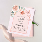 バラ金ゴールドピーチフローラアーチ卒業パーティー 招待状