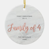 バラ金ゴールドファミパーソナライズされたリフェイクー セラミックオーナメント (正面)