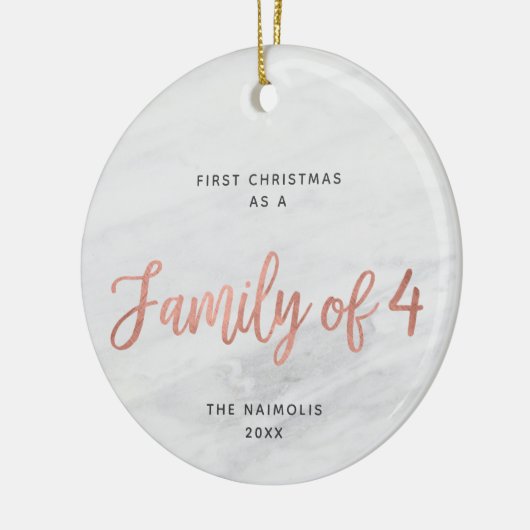 バラ金ゴールドファミパーソナライズされたリフェイクー セラミックオーナメント (左)