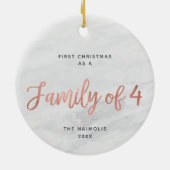 バラ金ゴールドファミパーソナライズされたリフェイクー セラミックオーナメント (裏面)