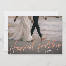 バラ金ゴールドファミリークリスマスハッピーホリデーフォト シーズンカード