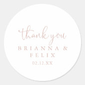 バラ金ゴールドファンシースクリプトサンキュー結婚式の引き出物 ラウンドシール (正面)