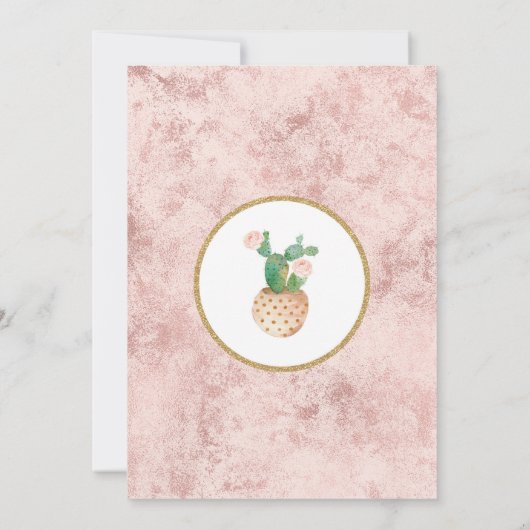 バラ金ゴールドフィエスタ卒業招待状幾何学フレーム 招待状 (裏面)