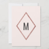 バラ金ゴールドフェイクきらめくグリッターセクイン卒業 招待状 (裏面)