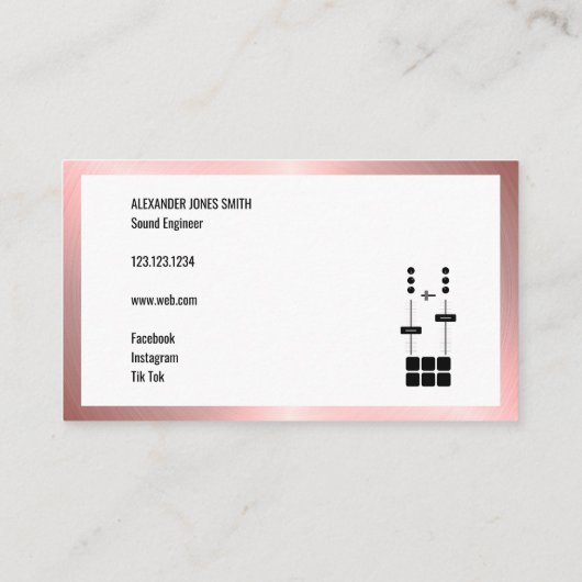 バラ金ゴールドフェイクオーディオエンジニア 名刺 (裏面)