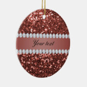 バラ金ゴールドフェイクグリッターとダイパーソナライズされたヤ セラミックオーナメント (右)