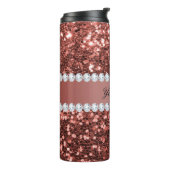 バラ金ゴールドフェイクグリッターとダイパーソナライズされたヤ タンブラー (回転左)