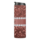 バラ金ゴールドフェイクグリッターとダイパーソナライズされたヤ タンブラー (回転右)