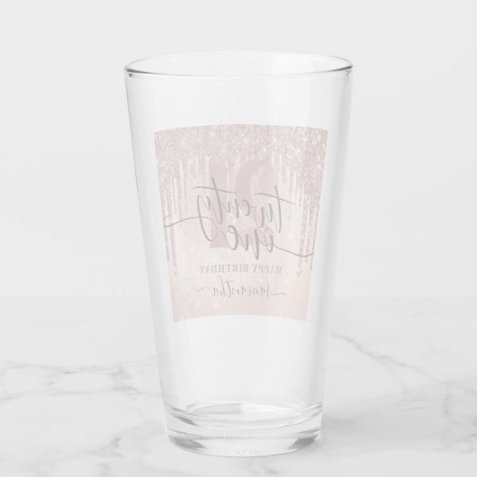 バラ金ゴールドフェイクグリッターとフォイル21歳の誕生日 タンブラーグラス (裏面)