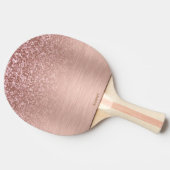 バラ金ゴールドフェイクグリッターとメタリックテクスチャ 卓球ラケット (横)
