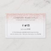 バラ金ゴールドフェイクグリッターグラデーション 名刺 (裏面)