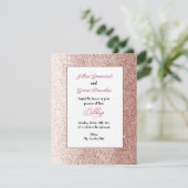 バラ金ゴールドフェイクグリッタースタイル結婚式招待状 招待状 (スタンド正面)