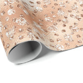 バラ金ゴールドフェイクグリッターチータスポット ラッピングペーパー (ロールコーナー)