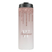 バラ金ゴールドフェイクグリッタードリップスパークルモノグラグラデーションム タンブラー (正面)