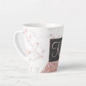 バラ金ゴールドフェイクグリッターバラ大理石 カフェラテマグ (左アングル)