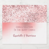 バラ金ゴールドフェイクグリッターパタエレガントーン スパークリングワインラベル (シングルラベル)