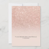 バラ金ゴールドフェイクグリッターピンクの女の子のベビーシャワーバック 招待状 (裏面)
