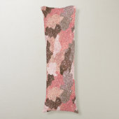 バラ金ゴールドフェイクグリッターピンクカモフラージュ ボディピロー (正面縦)