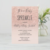 バラ金ゴールドフェイクグリッターピンクグラデーションベビー散布 招待状 (スタンド正面)