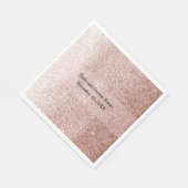 バラ金ゴールドフェイクグリッターピンクバンド スタンダードランチョンナプキン (角)
