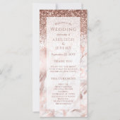 バラ金ゴールドフェイクグリッターマーブル結婚式 プログラム (正面)