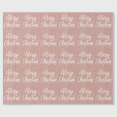 バラ金ゴールドフェイクグリッターメリークリスマス書 ラッピングペーパー (フラット)