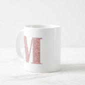 バラ金ゴールドフェイクグリッターモノグラムM コーヒーマグカップ (正面左)