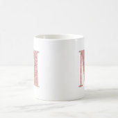 バラ金ゴールドフェイクグリッターモノグラムM コーヒーマグカップ (中央)