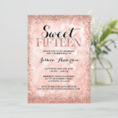 バラ金ゴールドフェイクグリッターライトスウィート15キンセアニェラ 招待状 (スタンド正面)
