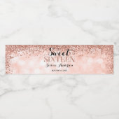 バラ金ゴールドフェイクグリッターライトスウィート16誕生日 ペットボトルラベル (シングルラベル)