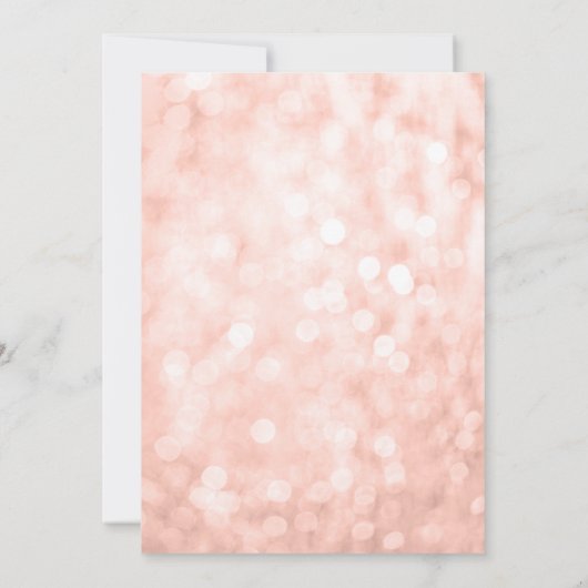 バラ金ゴールドフェイクグリッターライトスウィート16誕生日 招待状 (裏面)