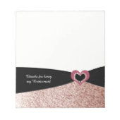 バラ金ゴールドフェイクグリッターリボン花嫁感謝してい付き ノートパッド (正面)